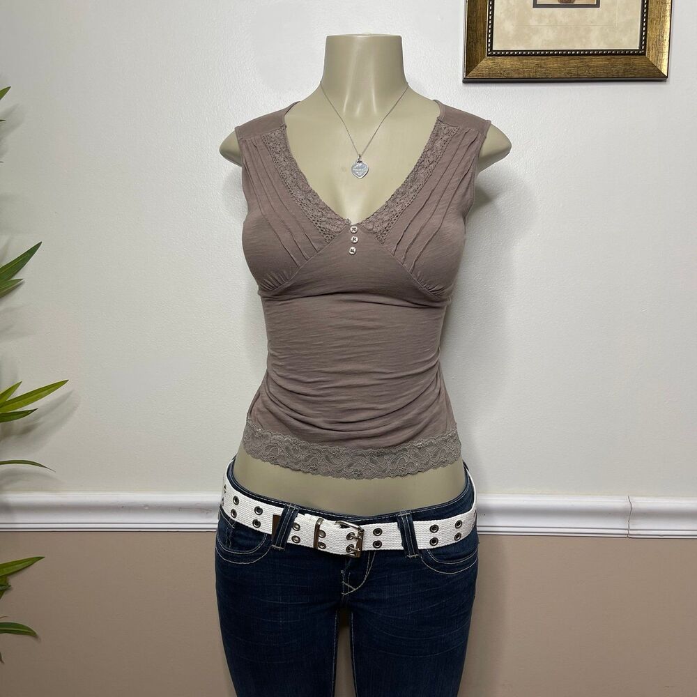 Giordano Ltd. Est. 1981 Y2K Vintage Lace Trim Cami Tank Top - Picture 8 of 8
